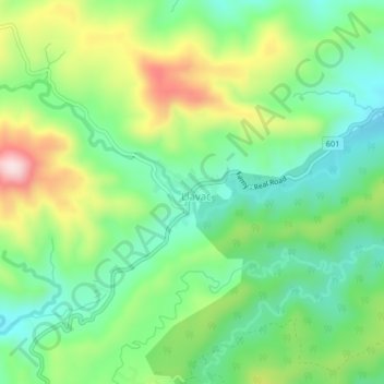 Topografische Karte Llavac, Höhe, Relief
