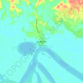 Topografische Karte Angoram, Höhe, Relief