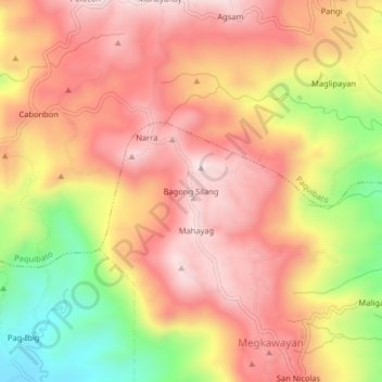 Topografische Karte Bagong Silang, Höhe, Relief
