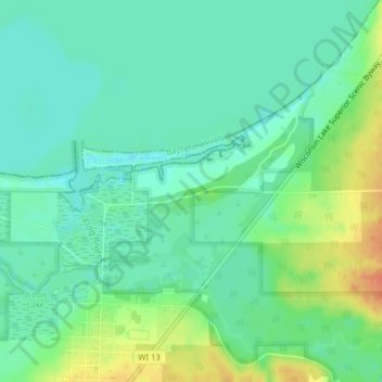 Topografische Karte Boreal Forest, Höhe, Relief