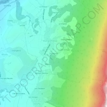 Topografische Karte Les Pierres, Höhe, Relief