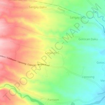 Topografische Karte Capucao C., Höhe, Relief