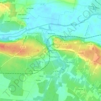 Topografische Karte Veillard, Höhe, Relief