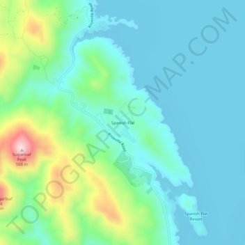 Topografische Karte Spanish Flat, Höhe, Relief