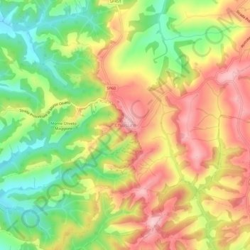 Topografische Karte Chiusure, Höhe, Relief