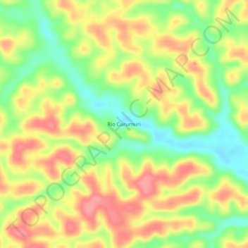 Topografische Karte Rio Curumuri, Höhe, Relief