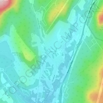 Topografische Karte Stoneham, Höhe, Relief