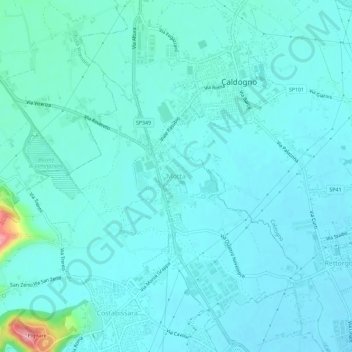 Topografische Karte Motta, Höhe, Relief