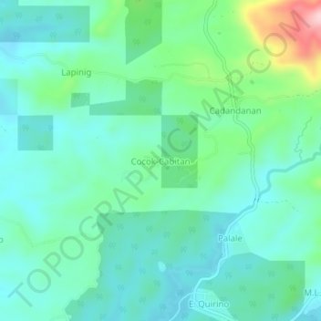 Topografische Karte Cocok-Cabitan, Höhe, Relief