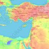 Topografische Karte Cyprus, Höhe, Relief