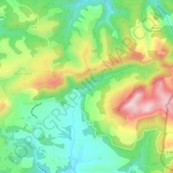 Topografische Karte Laval, Höhe, Relief