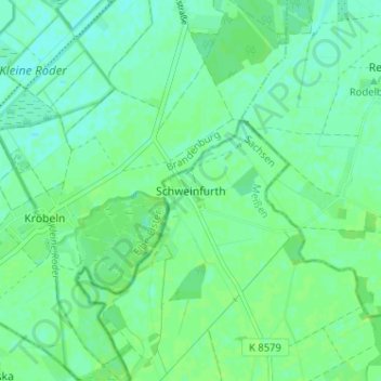 Topografische Karte Schweinfurth, Höhe, Relief