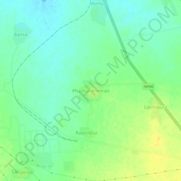 Topografische Karte Phachar Aheeran, Höhe, Relief