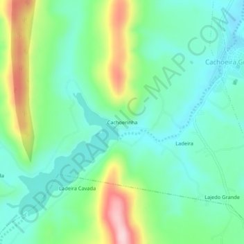 Topografische Karte Cachoerinha, Höhe, Relief