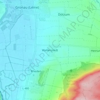 Topografische Karte Wallenstedt, Höhe, Relief