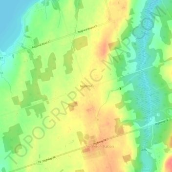 Topografische Karte Nestleton, Höhe, Relief