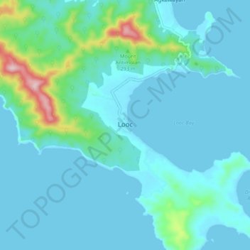 Topografische Karte Looc, Höhe, Relief