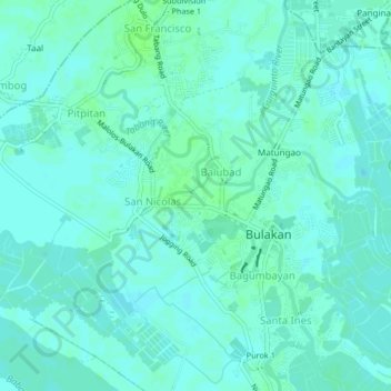 Topografische Karte Tibig, Höhe, Relief