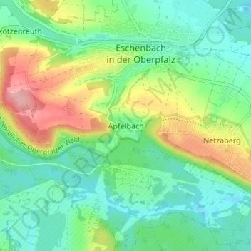 Topografische Karte Apfelbach, Höhe, Relief