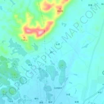 Topografische Karte 田厂, Höhe, Relief