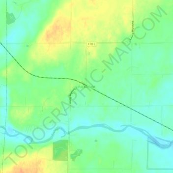 Topografische Karte Porterfield, Höhe, Relief
