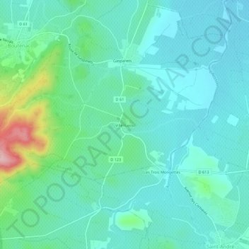 Topografische Karte Villemajou, Höhe, Relief