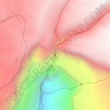 Topografische Karte Catarata del Gocta, Höhe, Relief