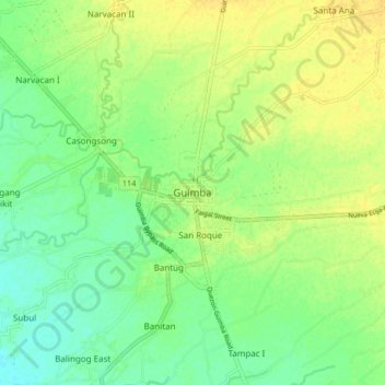 Topografische Karte Guimba, Höhe, Relief
