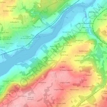 Topografische Karte Kermadec, Höhe, Relief