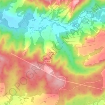 Topografische Karte Covadonga, Höhe, Relief