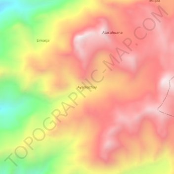 Topografische Karte Ayamachay, Höhe, Relief