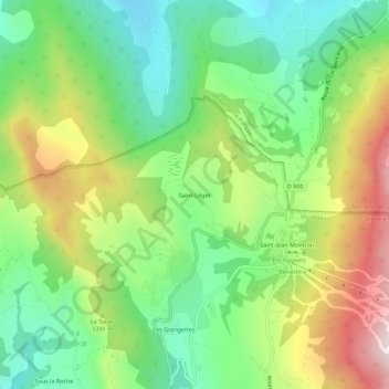 Topografische Karte Saint-Léger, Höhe, Relief