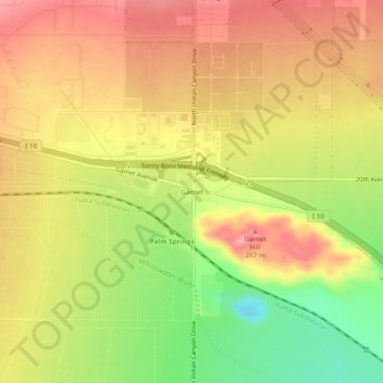 Topografische Karte Garnet, Höhe, Relief