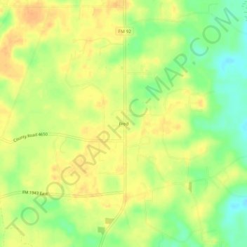 Topografische Karte Fred, Höhe, Relief