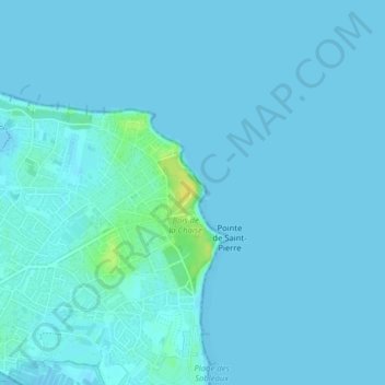 Topografische Karte Phare des Dames, Höhe, Relief