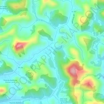 Topografische Karte Babilônia, Höhe, Relief