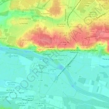 Topografische Karte La Ville, Höhe, Relief