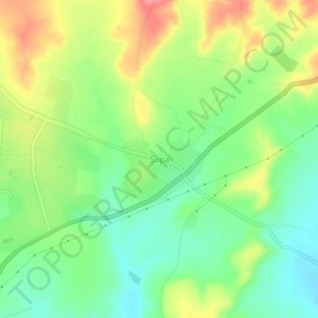 Topografische Karte Supa, Höhe, Relief