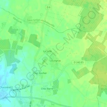 Topografische Karte La Barre, Höhe, Relief