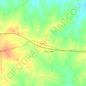 Topografische Karte Jaipur, Höhe, Relief