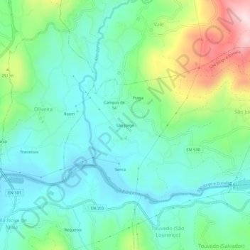 Topografische Karte São Jorge, Höhe, Relief