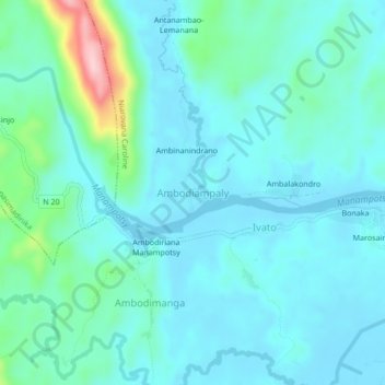 Topografische Karte Ambodiampaly, Höhe, Relief
