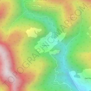 Topografische Karte Phancha, Höhe, Relief