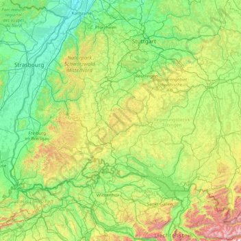 Topografische Karte Großer Heuberg, Höhe, Relief
