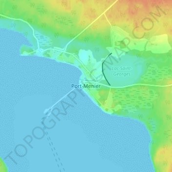 Topografische Karte Port-Menier, Höhe, Relief