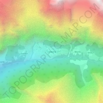 Topografische Karte Langtang, Höhe, Relief