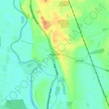 Topografische Karte Marton, Höhe, Relief