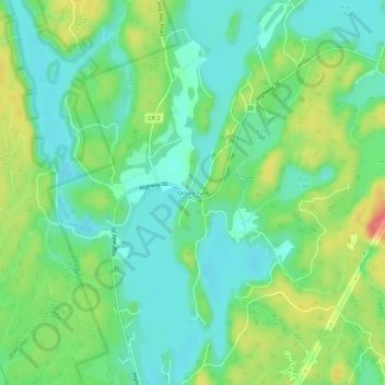 Topografische Karte Moore Falls, Höhe, Relief