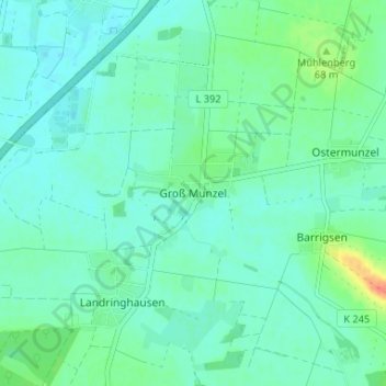 Topografische Karte Groß Munzel, Höhe, Relief