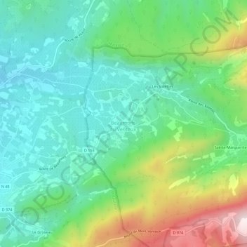 Topografische Karte Les Cabanes, Höhe, Relief
